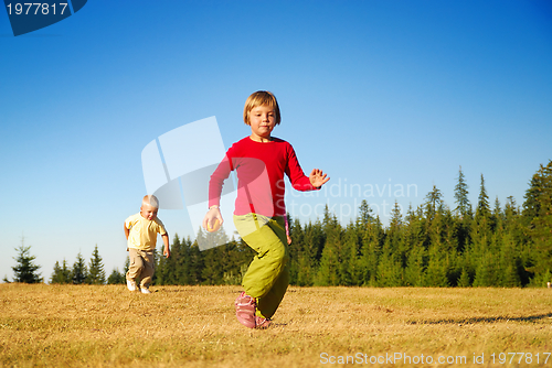 Image of happy girl running