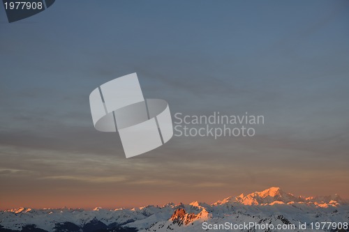 Image of mountain snow sunset