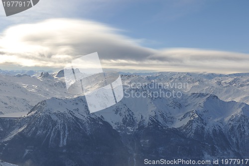 Image of mountain snow sunset