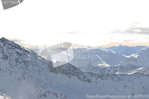 Image of mountain snow sunset