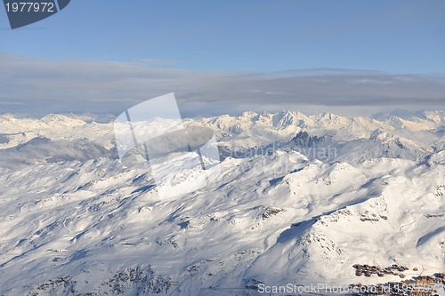 Image of mountain snow sunset