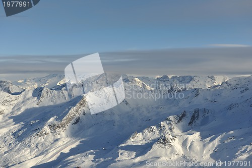 Image of mountain snow sunset