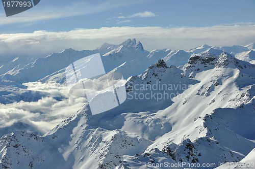 Image of mountain snow sunset