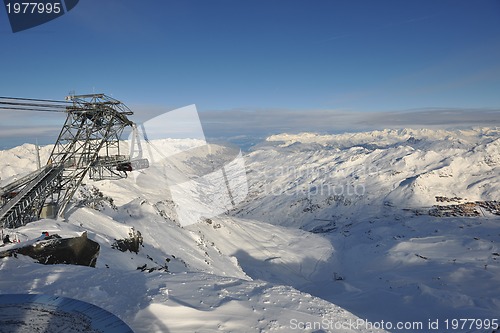 Image of mountain snow sunset