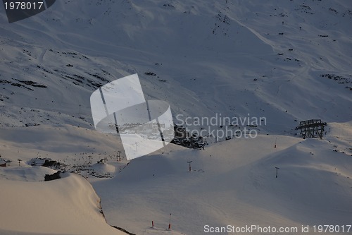 Image of mountain snow sunset