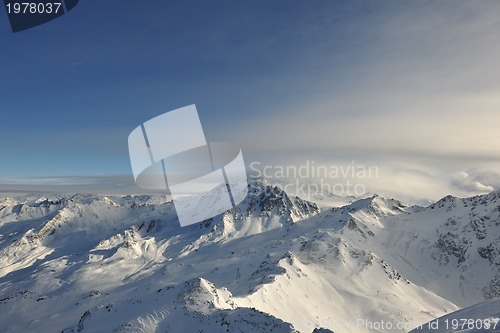 Image of mountain snow sunset