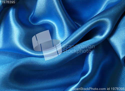 Image of Smooth elegant dark blue silk can use as background 