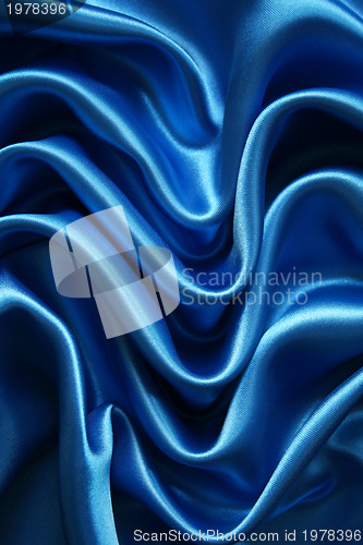 Image of Smooth elegant dark blue silk can use as background 