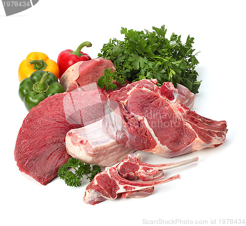 Image of raw meat with vegetables