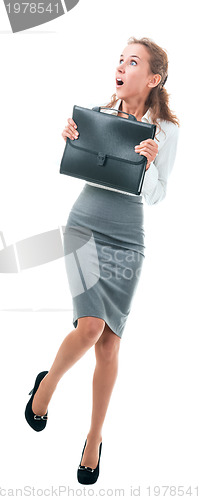 Image of frightened business woman