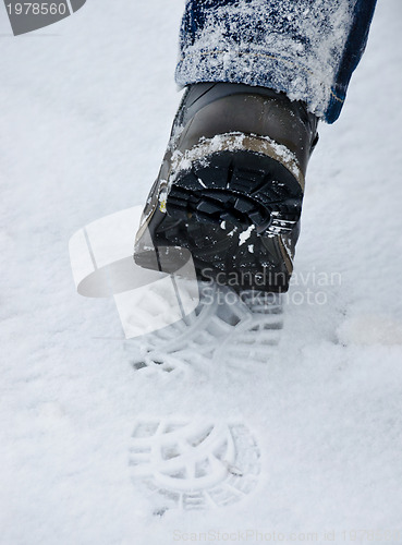 Image of footprint in the snow