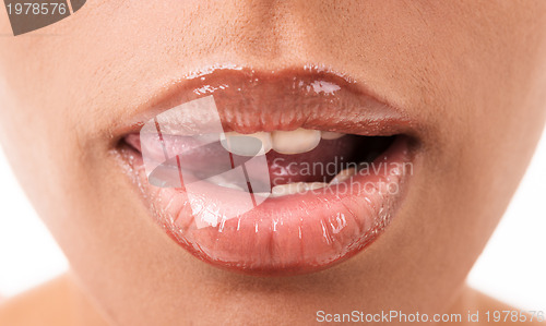 Image of woman's mouth close up