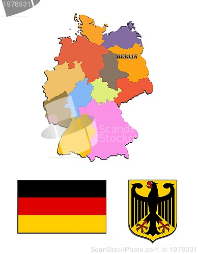 Image of The map and the arms of Germany