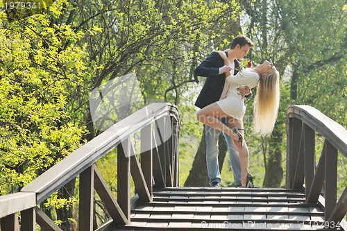 Image of romantic couple in love outdoor