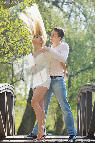 Image of romantic couple in love outdoor