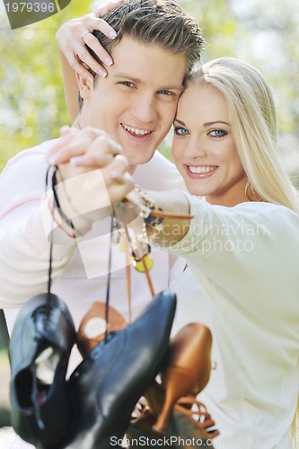 Image of romantic couple in love outdoor