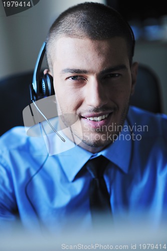 Image of businessman with a headset