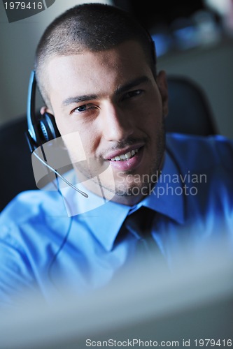 Image of businessman with a headset