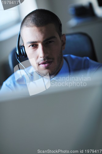 Image of businessman with a headset