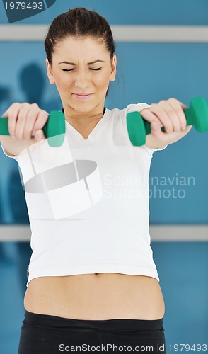 Image of woman fitness workout with weights