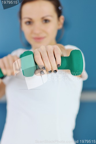 Image of woman fitness workout with weights