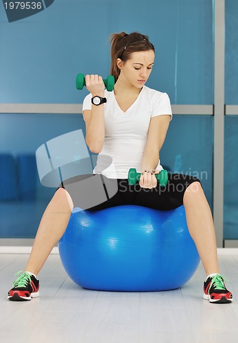 Image of woman fitness workout with weights