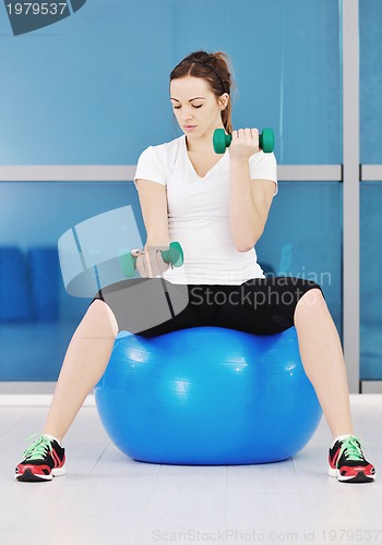 Image of woman fitness workout with weights