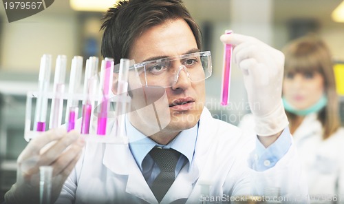 Image of science people in bright lab