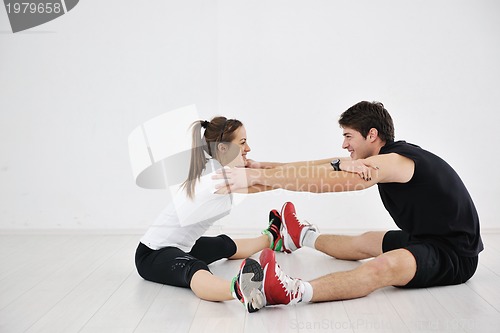 Image of young people group in fitness club