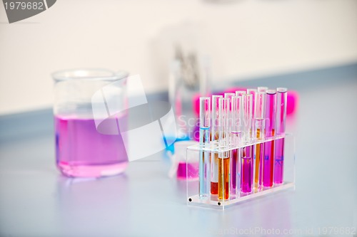 Image of test tubes in bright modern labaratory