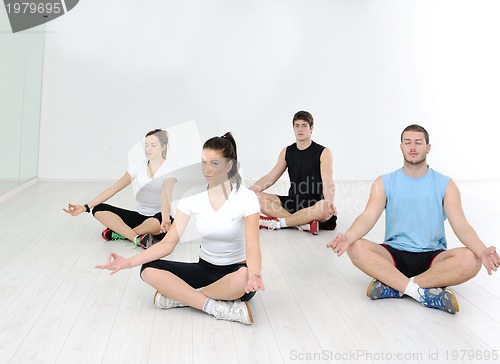 Image of young people group in fitness club