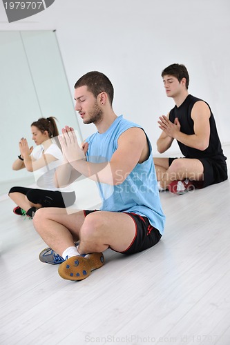 Image of young people group in fitness club