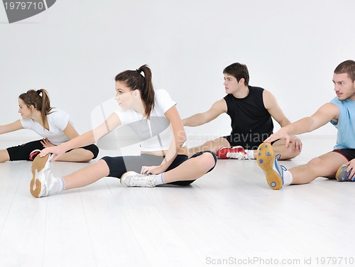 Image of young people group in fitness club