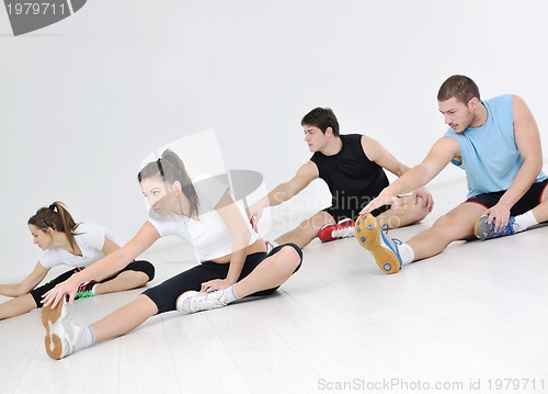 Image of young people group in fitness club