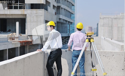 Image of Team of architects on construciton site