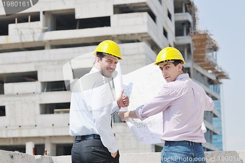 Image of Team of architects on construciton site