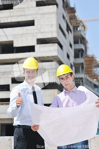 Image of Team of architects on construciton site