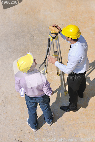 Image of Team of architects on construciton site