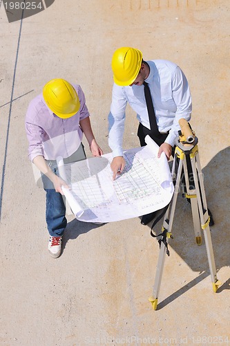 Image of Team of architects on construciton site