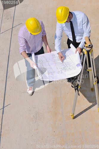 Image of Team of architects on construciton site