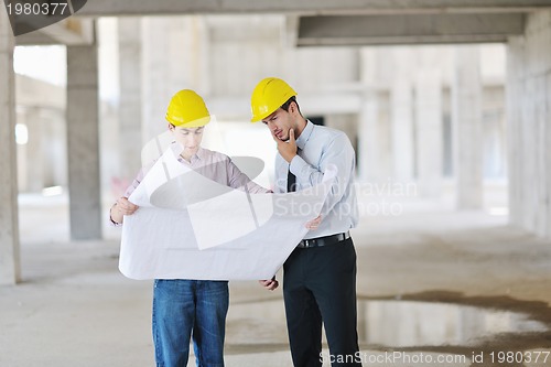 Image of Team of architects on construciton site