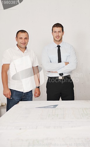 Image of Team of architects on construciton site