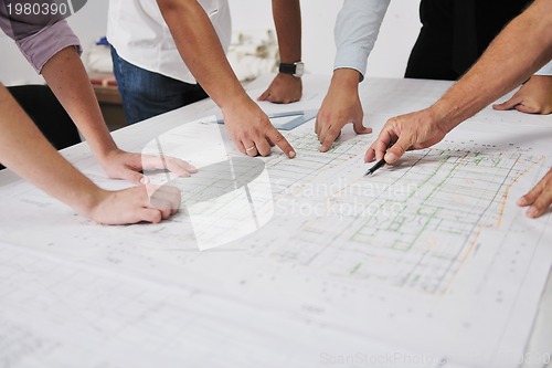 Image of Team of architects on construciton site