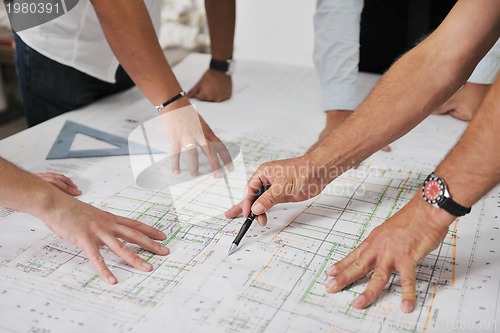 Image of Team of architects on construciton site