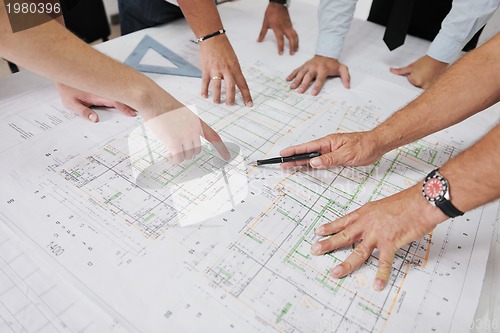 Image of Team of architects on construciton site