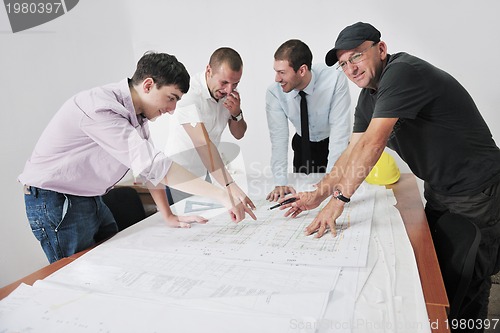 Image of Team of architects on construciton site