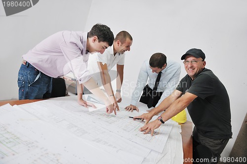 Image of Team of architects on construciton site