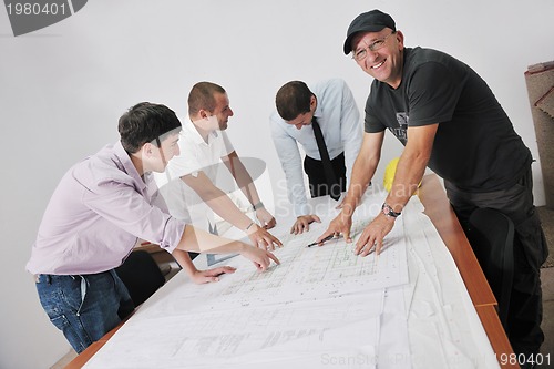 Image of Team of architects on construciton site