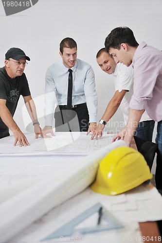 Image of Team of architects on construciton site