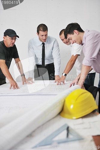 Image of Team of architects on construciton site